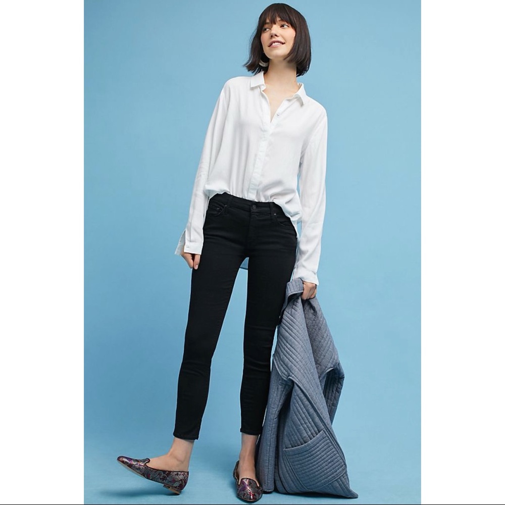 Mother The Looker Black Skinny Jeans